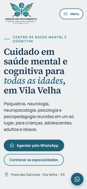 O mesmo site no celular
